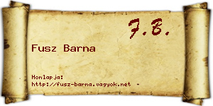 Fusz Barna névjegykártya