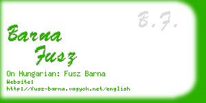 barna fusz business card